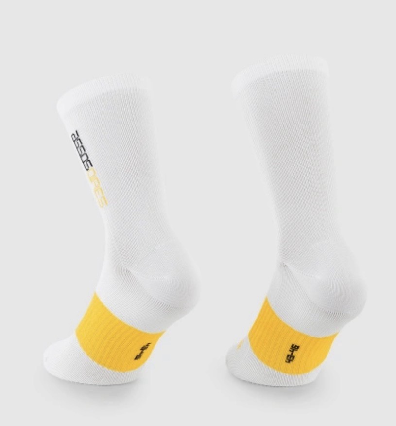 Assos Spring Fall Men’s Road Cycling EVO Socks (White Series) Size II New