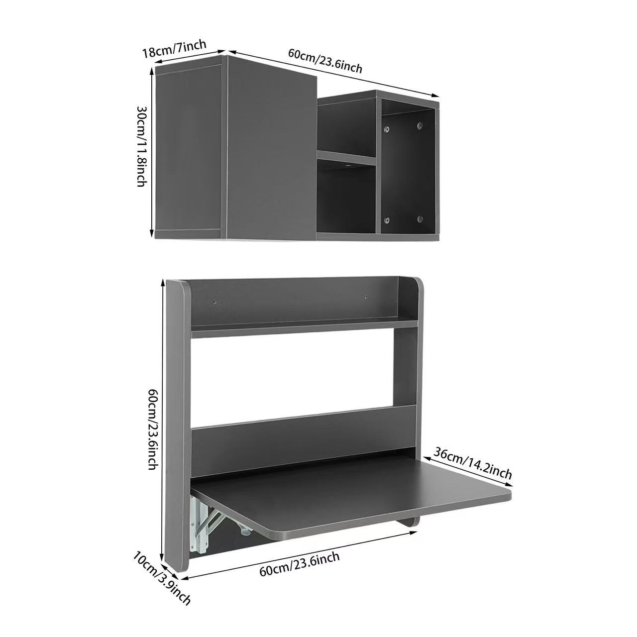 Wall Mounted Bookshelf Folding Space Saving Wall Mounted Table Laptop Desk