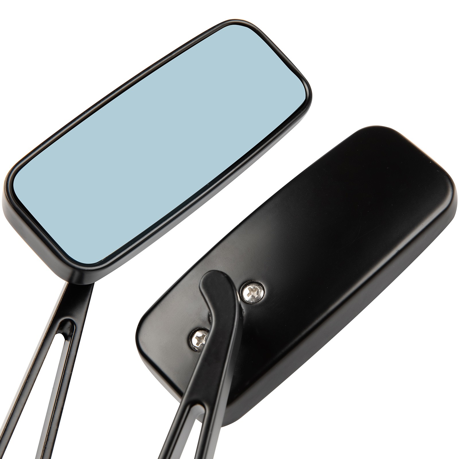 Black US Rectangular Motorcycle Rear View Side Mirrors For Honda Shadow Bobber