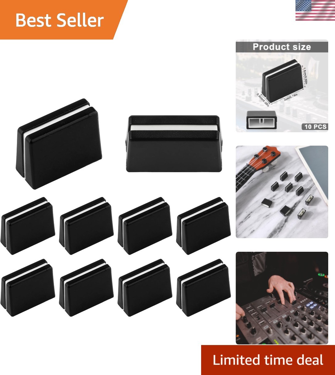 Fader Knob Replacement - 10pcs Black Caps for Pioneer Mixers, User Friendly
