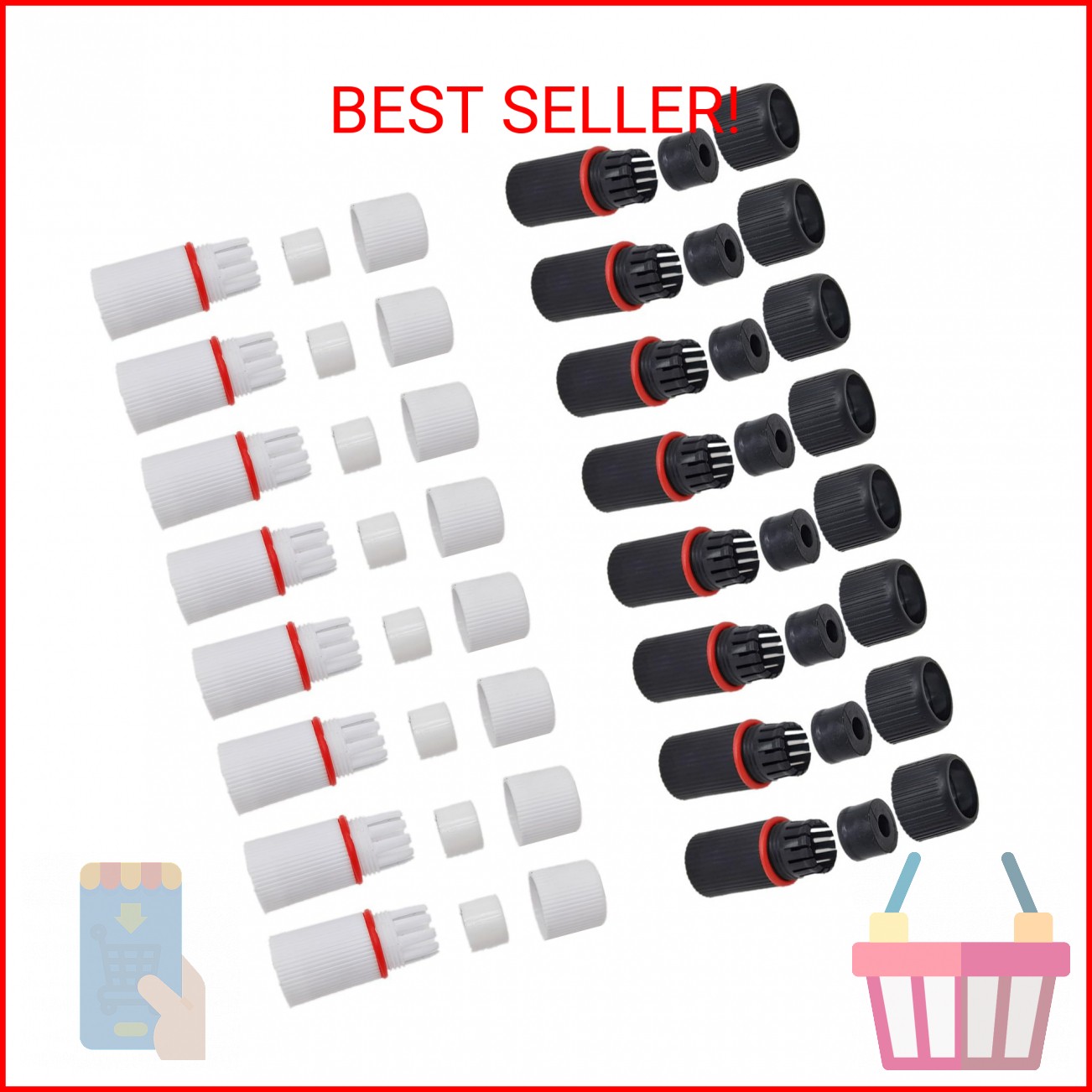 ThtRht 16 Set RJ45 Plug Waterproof Cap Protector Outdoor Ethernet Weatherproof E
