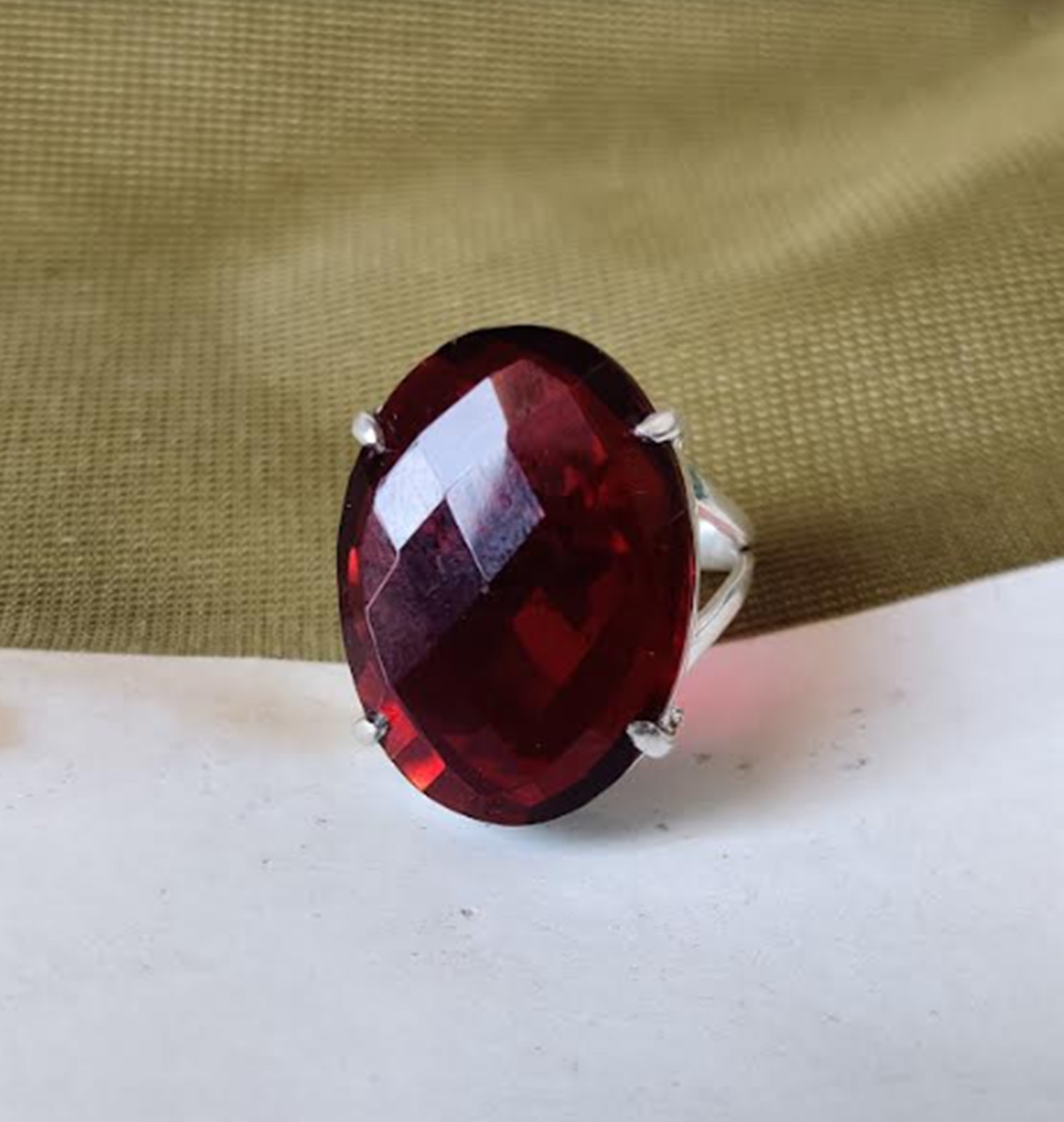 Nice Garnet Gemstone 925 Sterling Silver Handmade Ring All Size X-22