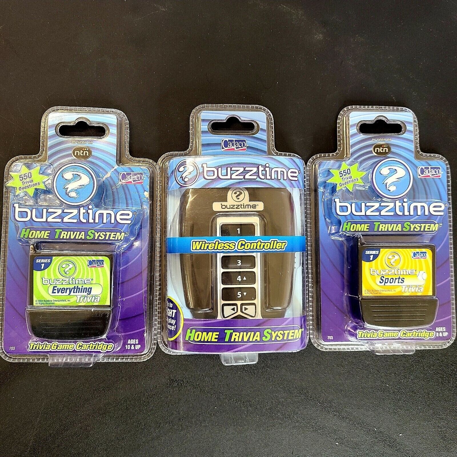 Cadaco Buzztime Wireless White Controller & 2 Game Cartridges Sports/Everything