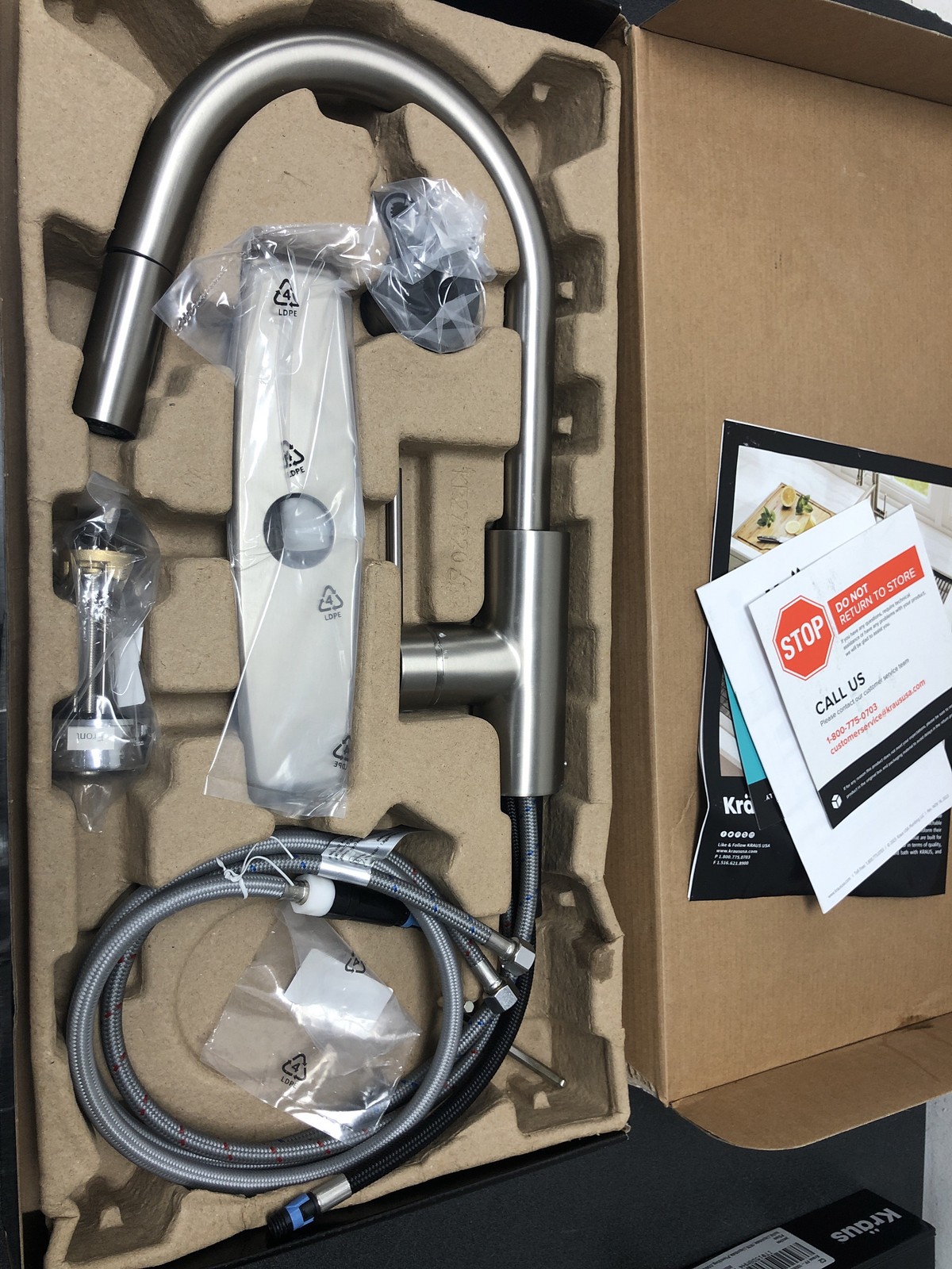 Kraus KPF-2620SFS Oletto Spot-Free Stainless Steel Pull Down Kitchen Faucet