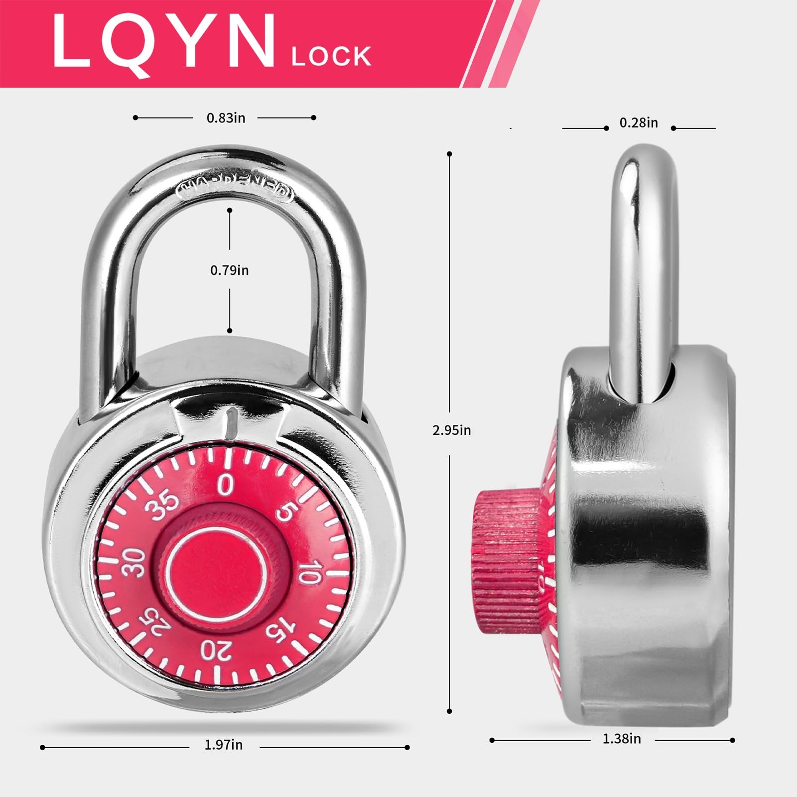 Combination Lock Lqyn Standard Dial Combination Lock Pack 12 Red Turnplate 2
