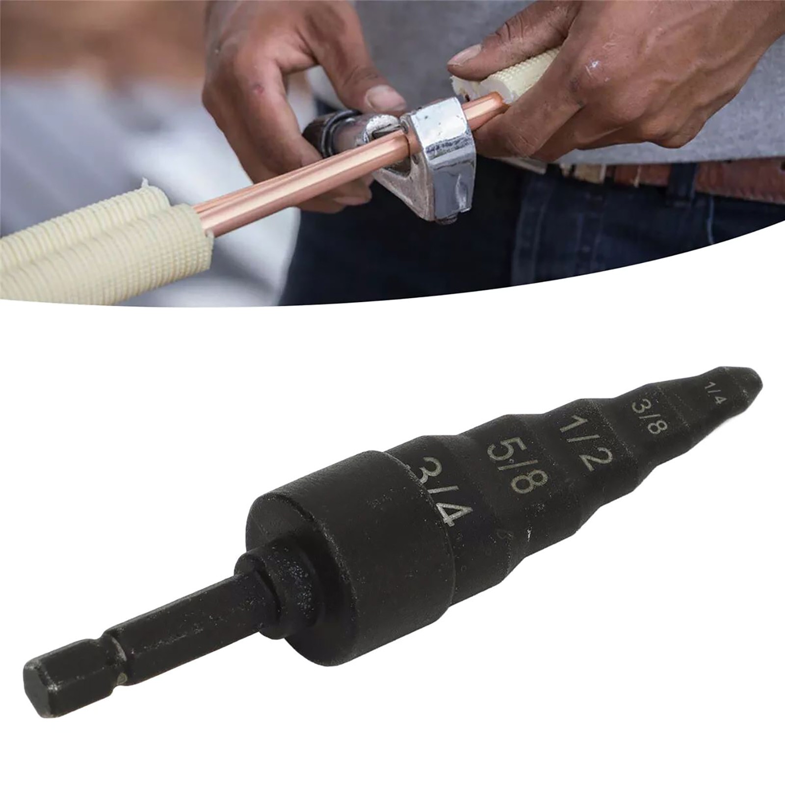 Air Conditioner Copper Pipe Tube Expander Swaging Tool Kit Drill Bit Flaring