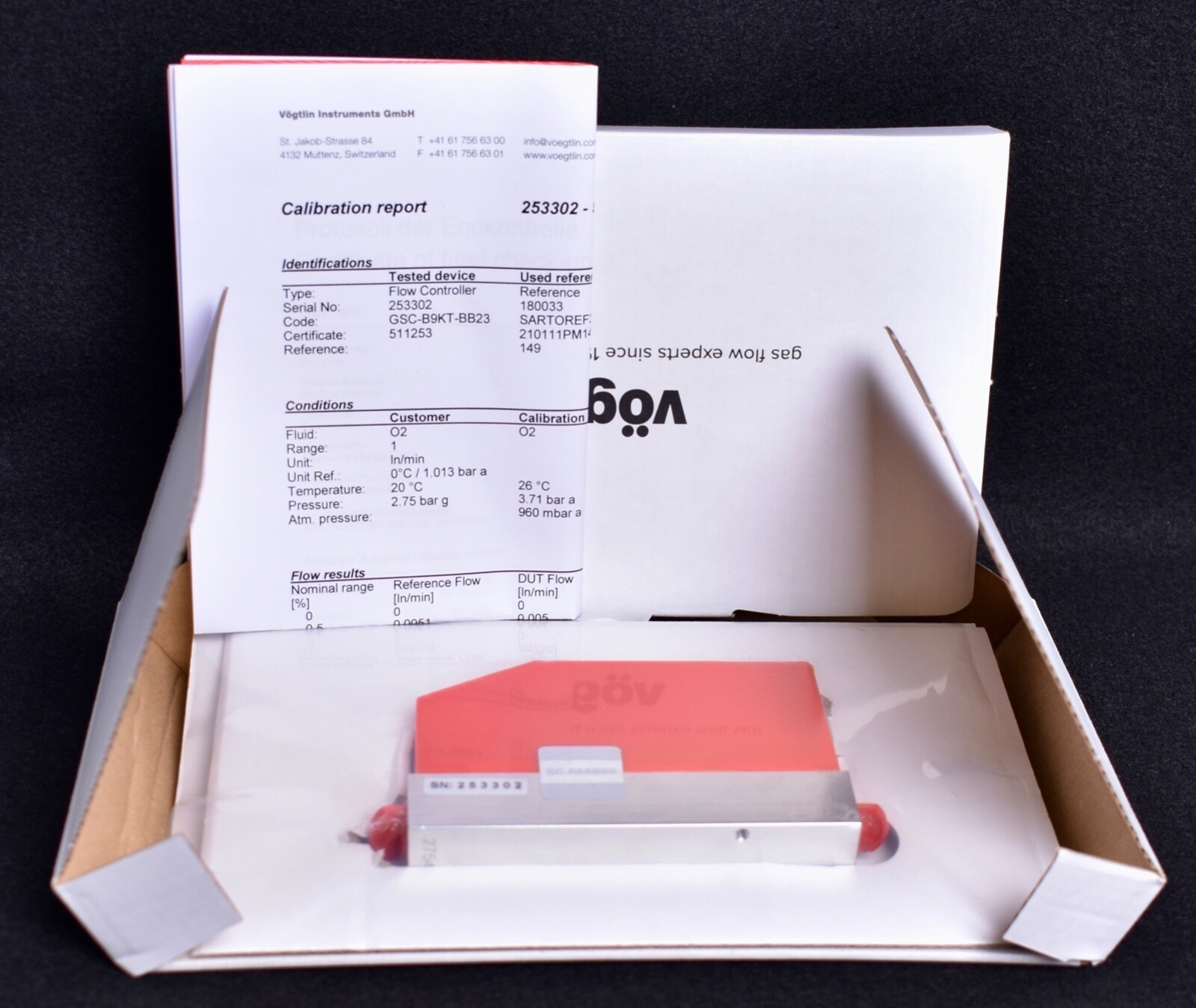 Vögtlin O2 Power Tx Rx Alarm Flow Controller GSC-B9KT-BB23 Factory Sealed