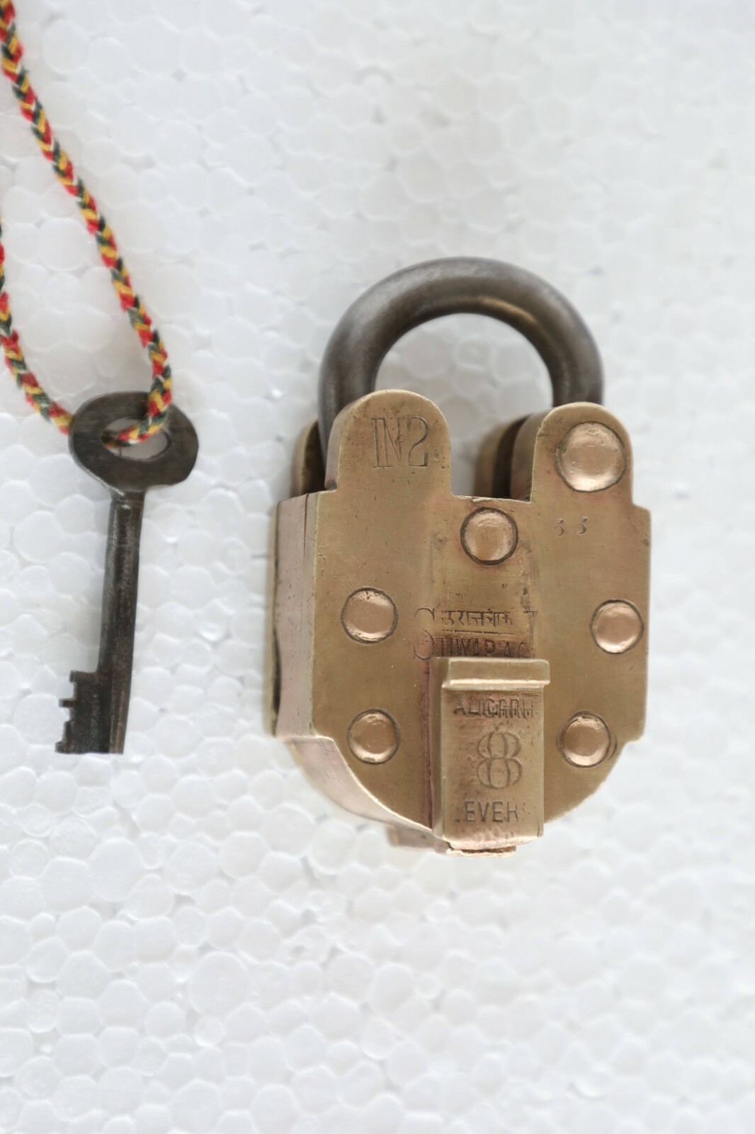 VintageBrass & Copper Handcrafted Push Button Solid Heavy Tricky/Puzzle Padlock