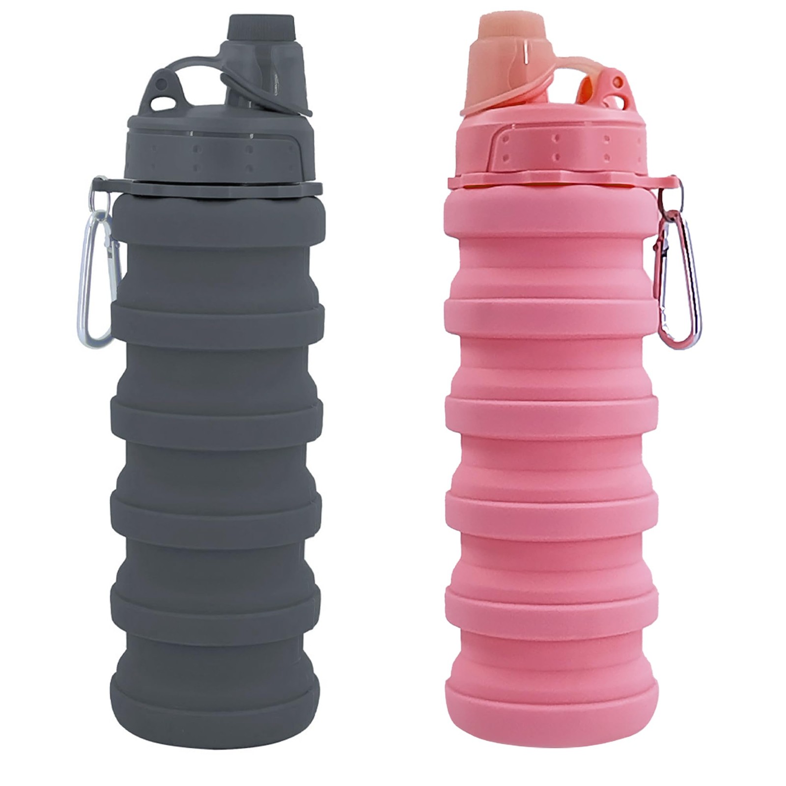 YCTMALL Collapsible Water Bottles Two Pack Travel Sports Portable Sport Bottl...