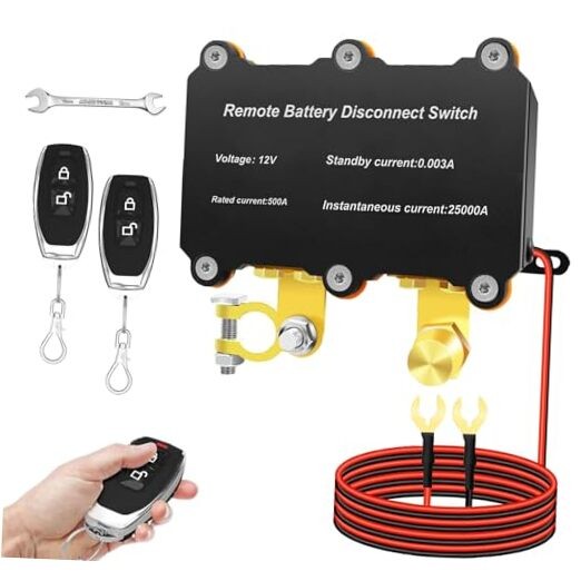 Kill Switch for Car,500A Remote Battery Disconnect Switch for Truck 12V 500A