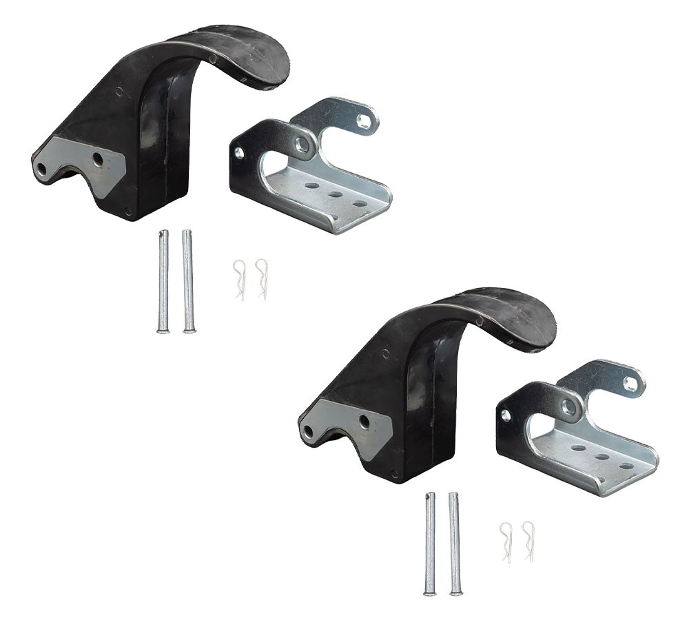 2PK 6" Rubber Upright Tarp Stop Kit w/ Easy Stop Bracket for Roll Tarp Systems