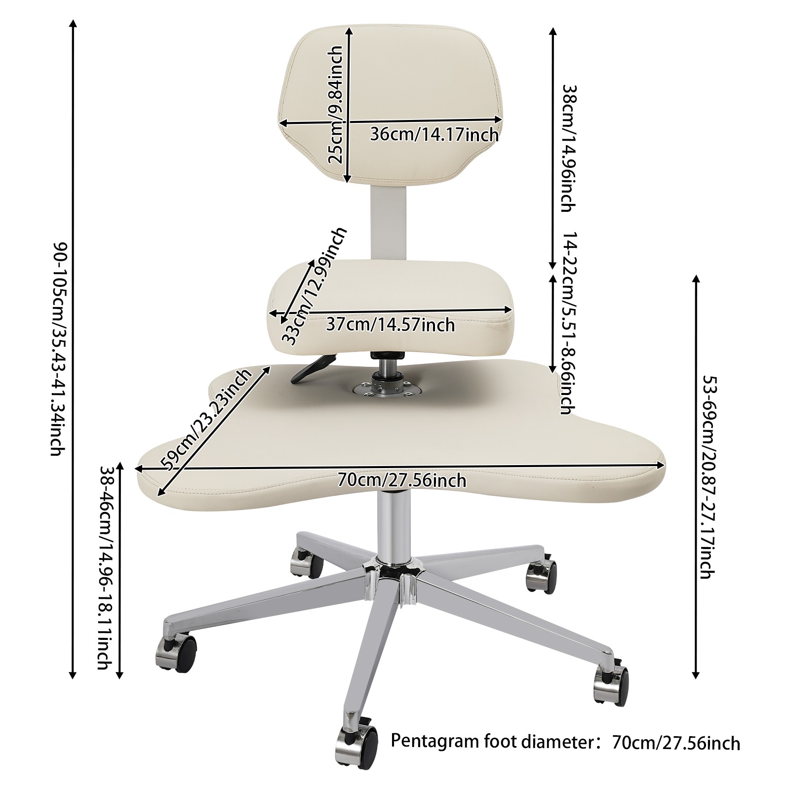 White Cross Legged Office Chair Criss Cross Chair With Wheels Meditation Chair