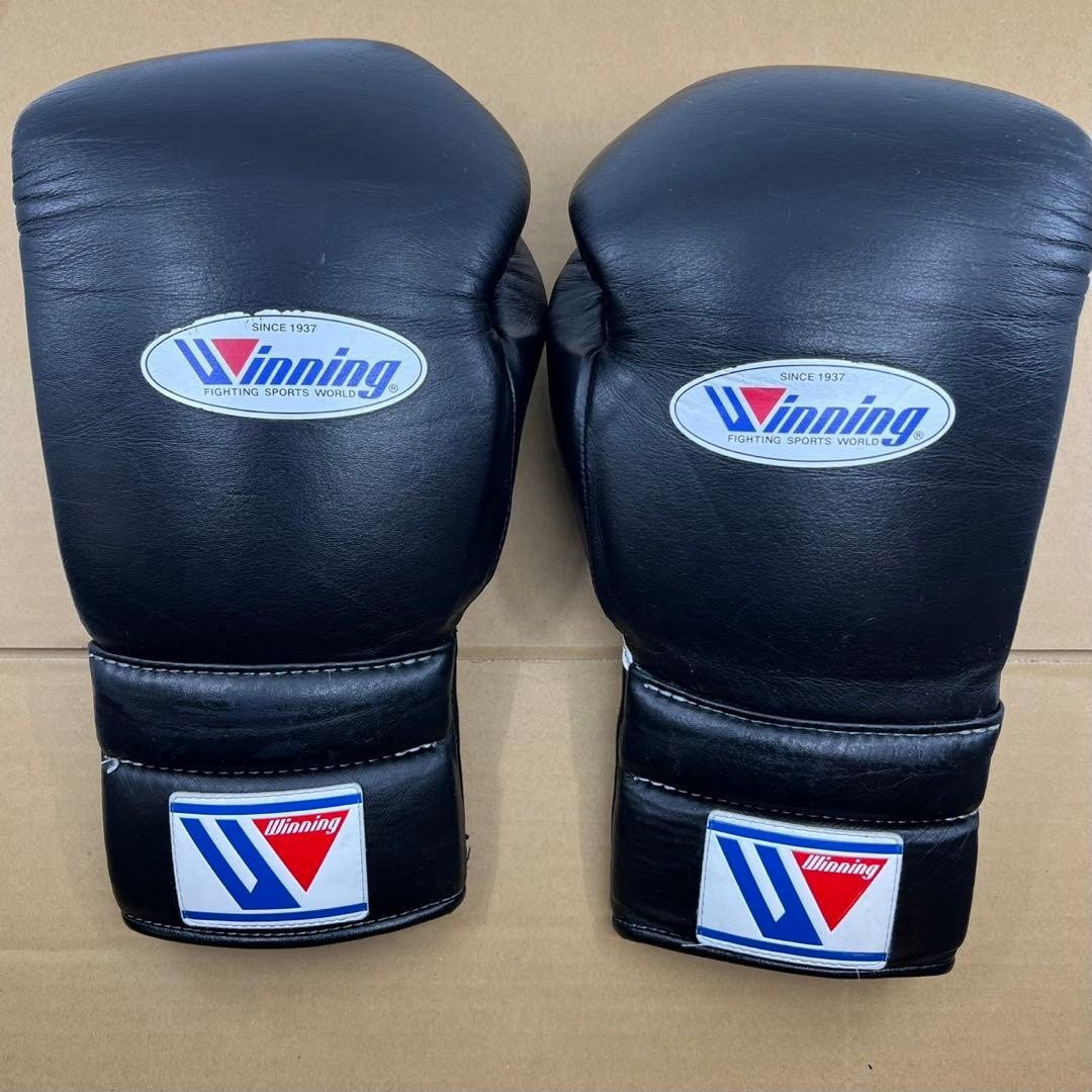 Winning Boxing Gloves14oz MS-500 Black Pro String Type Japan Used genuine