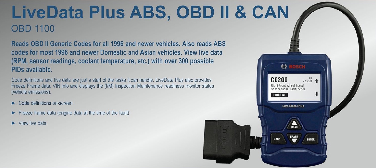 BOSCH OBD II 1100 Scan Tool OBD2 CAN LIVE DATA Code Reader Tool.