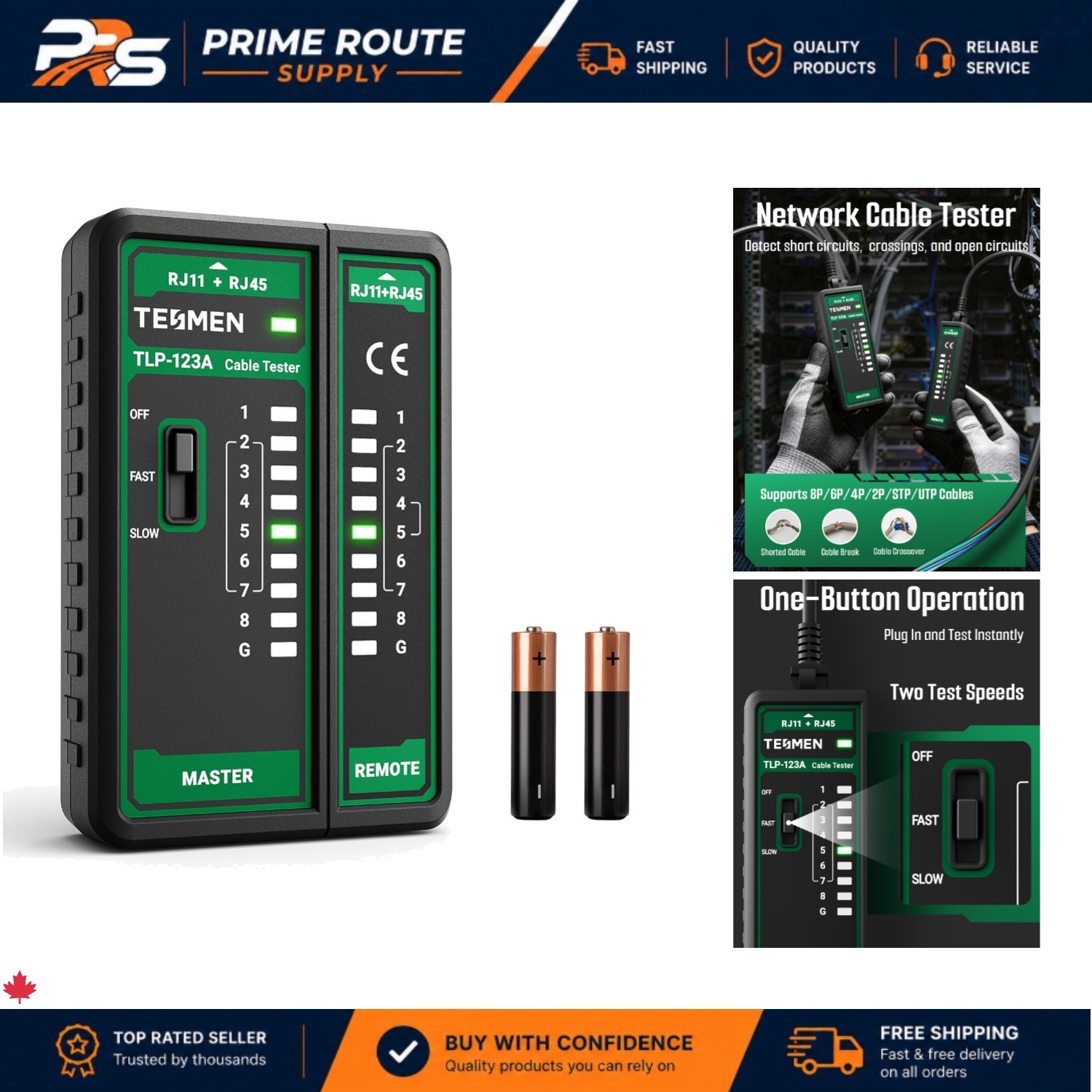 Detachable Network Cable Tester for Long Distance Testing - Easy Operation
