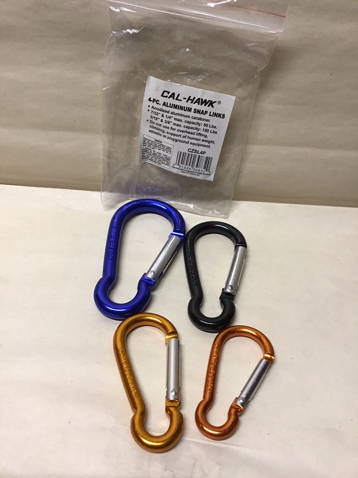 4-pc. Aluminum Snap Links Different Colors And Sizes