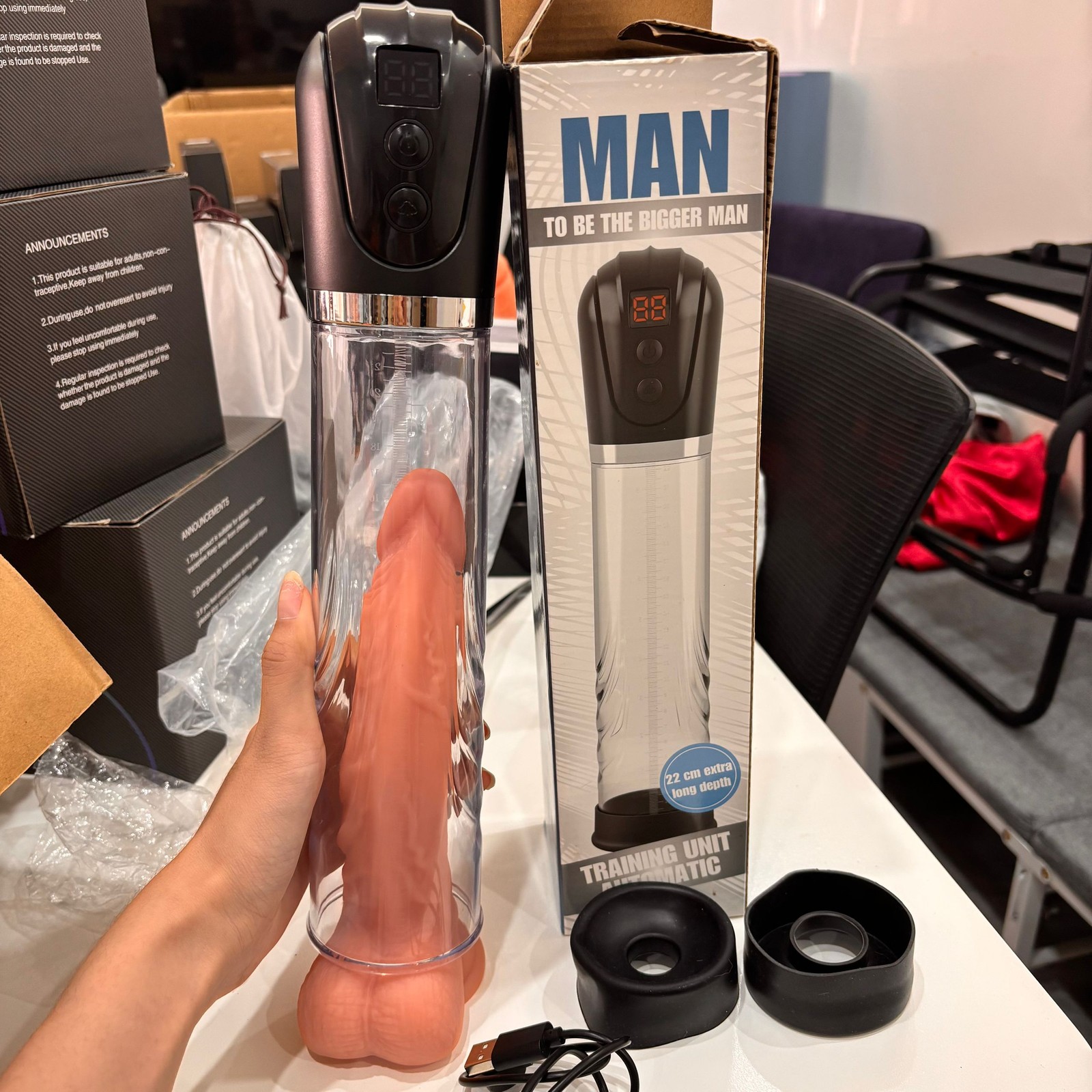 Electric Vacuum Penis Pump for Male Man Enhancement Big Enlarger 4 Speed NEW