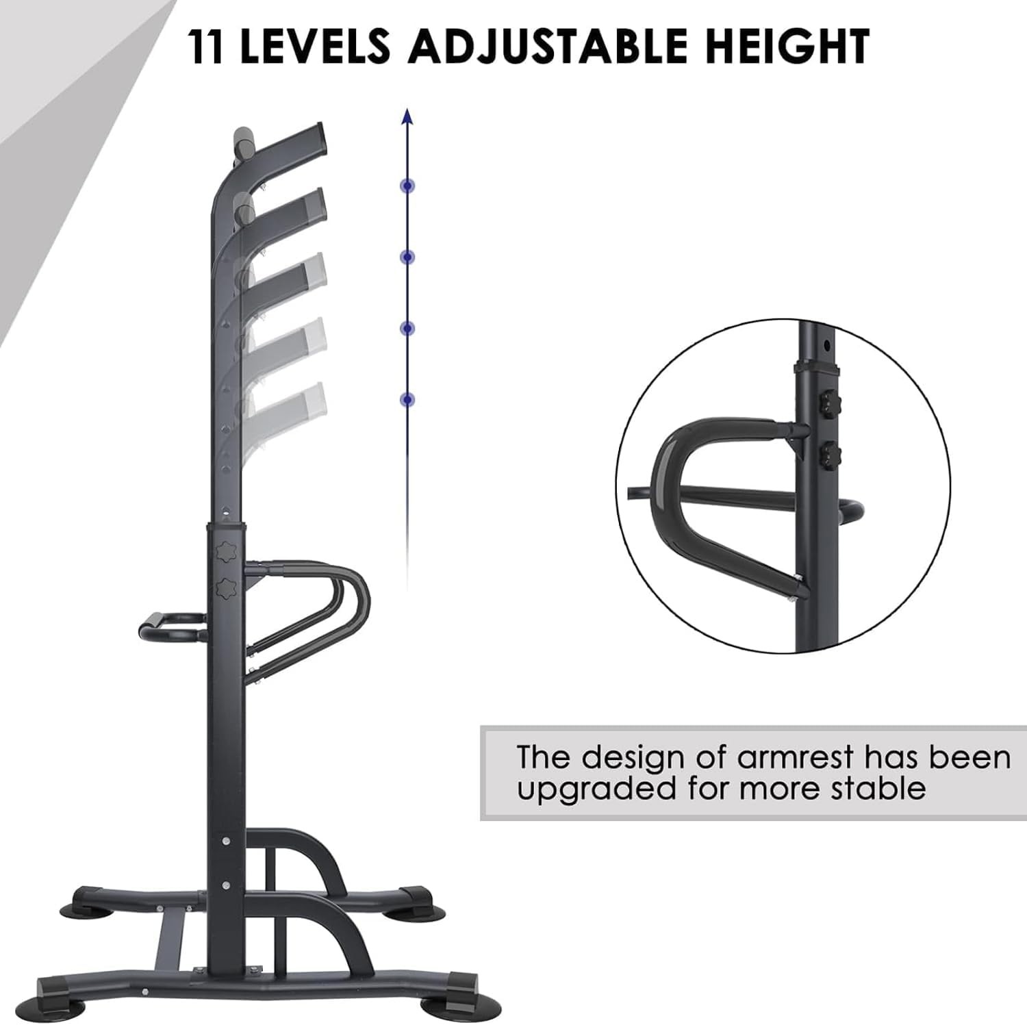 Power Tower Adjustable Height Pull Up & Dip Station Multi-Function Home Strength