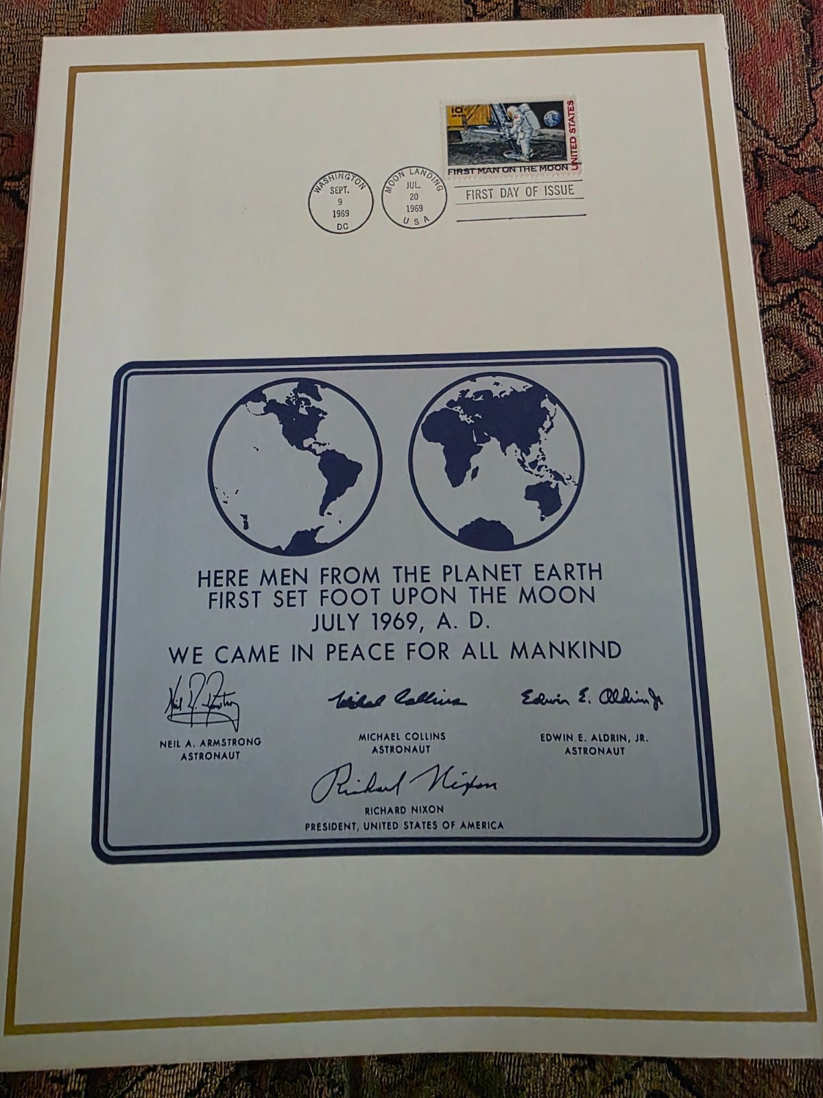 Apollo 11 Splashdown Party Program - Owned by Captain J Holcomb