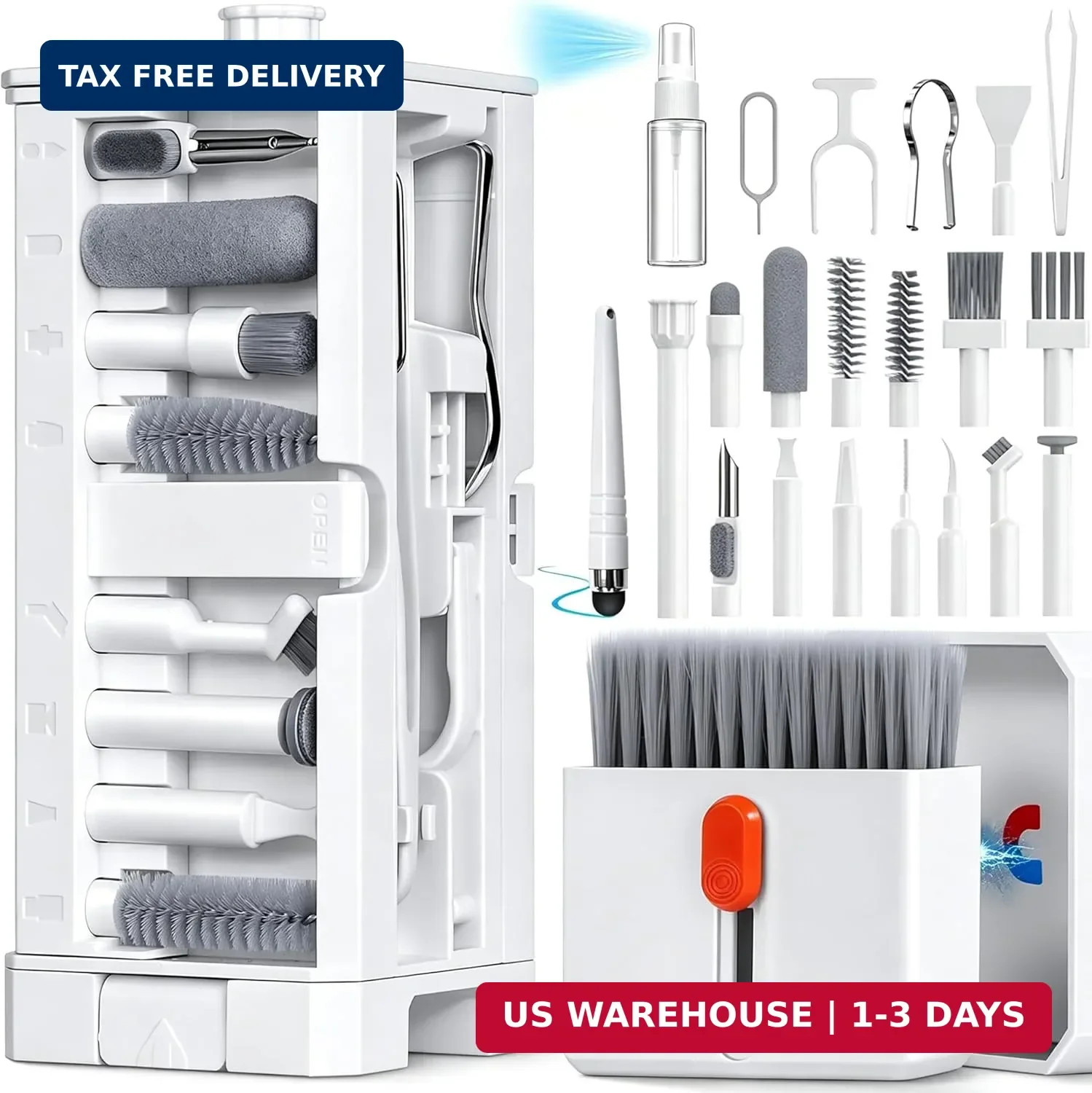 32 in 1 Cell Phone Cleaning kit with Charging Port Cleaner,Stylus Pen,SIM Tool,K
