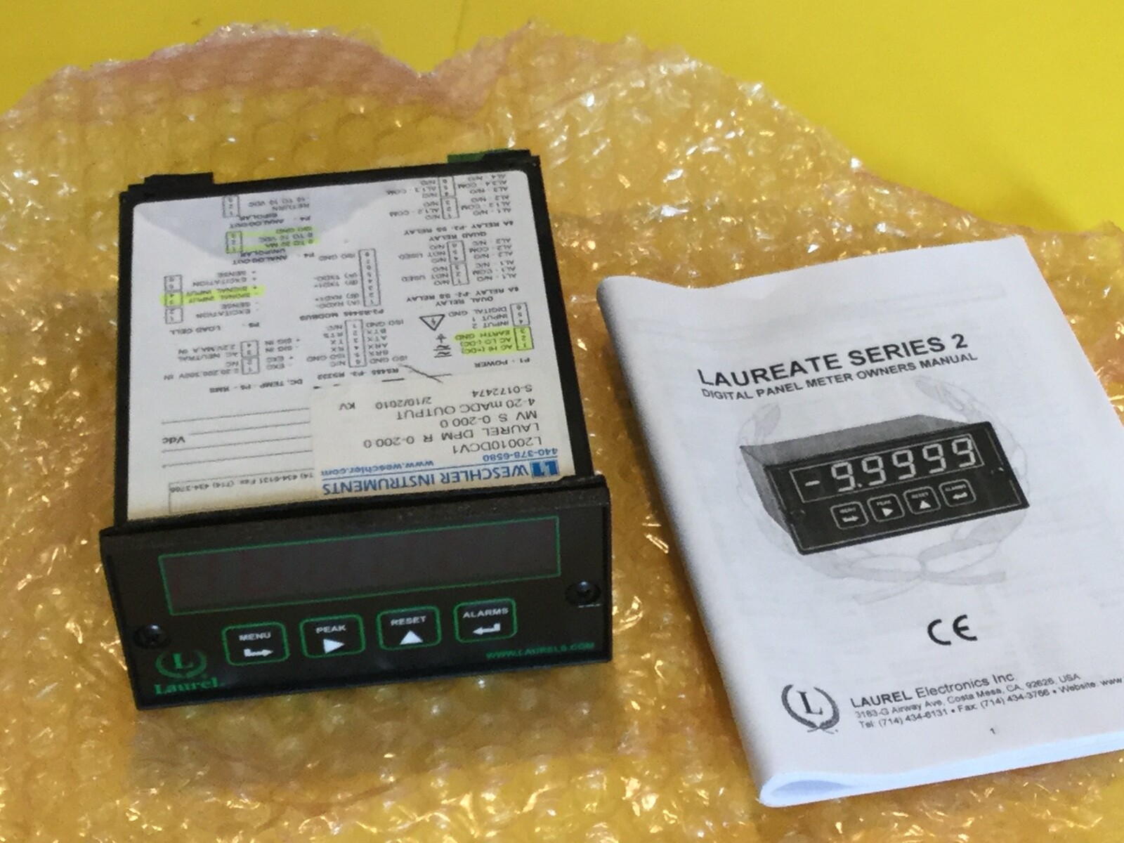 New Laurel L20010DCV1 Digital Panel Meter MR: 0-200.0 4-20 mADC Output Free Ship