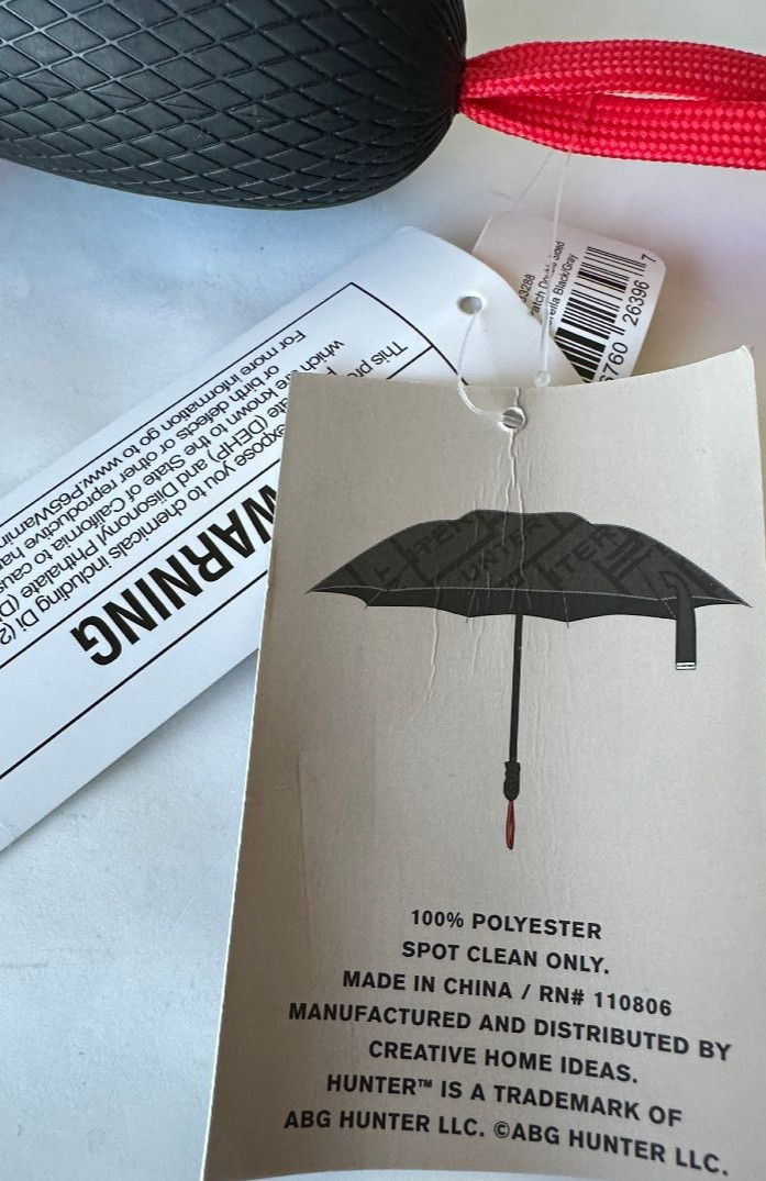 NWT HUNTER Vented Compact Umbrella With All Over Logo Patch Double Sided