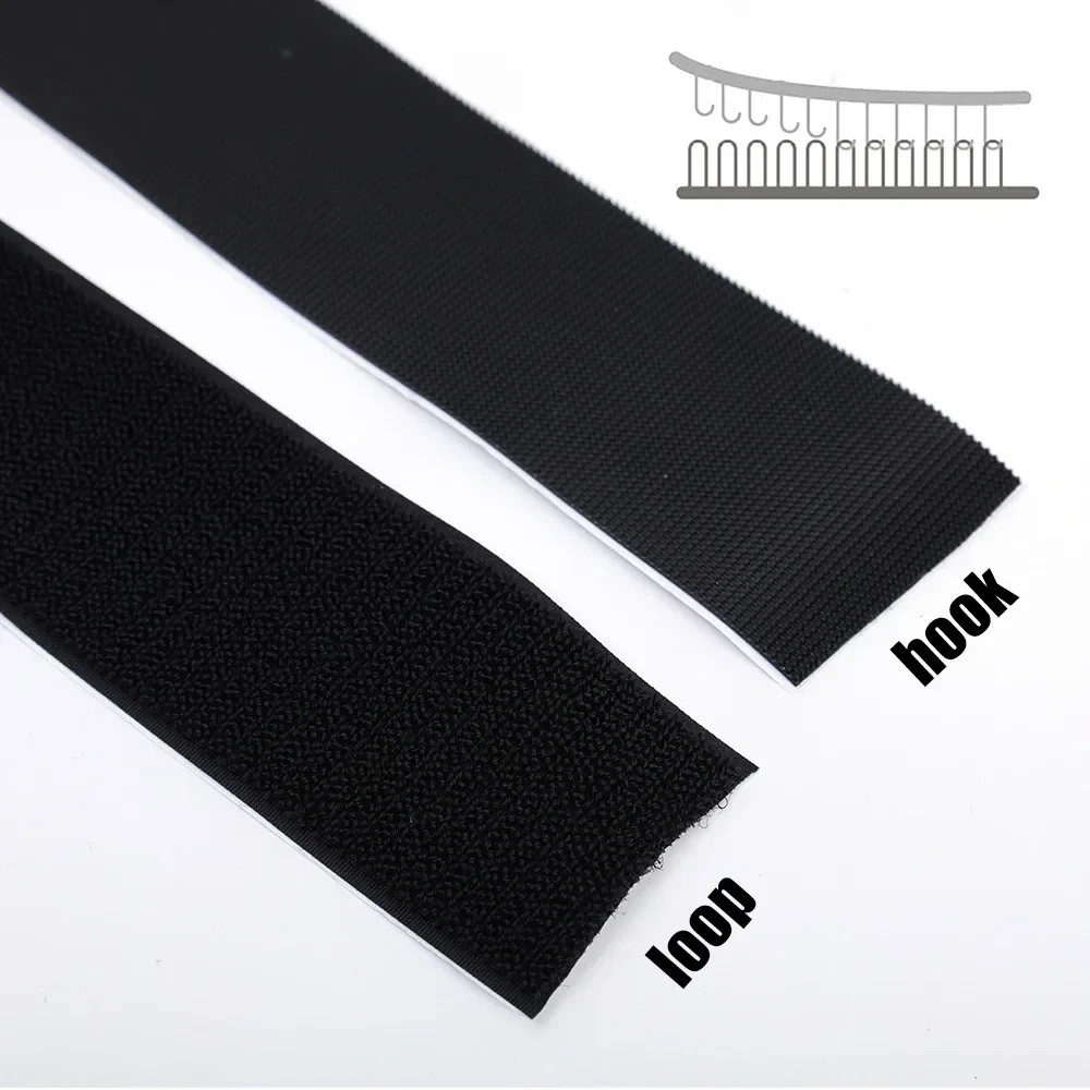 4” x 6” Heavy Duty Patch Hook and Loop Self Adhesive Black Inch Large Set