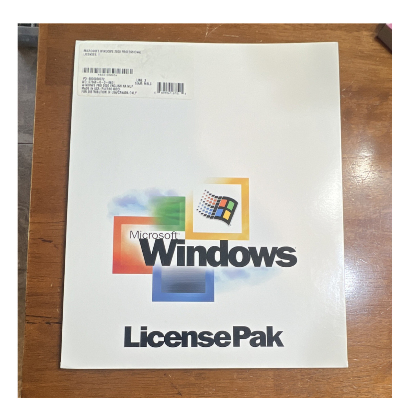 Microsoft Windows 2000 Professional LicensePak 1 Device English B23-00085