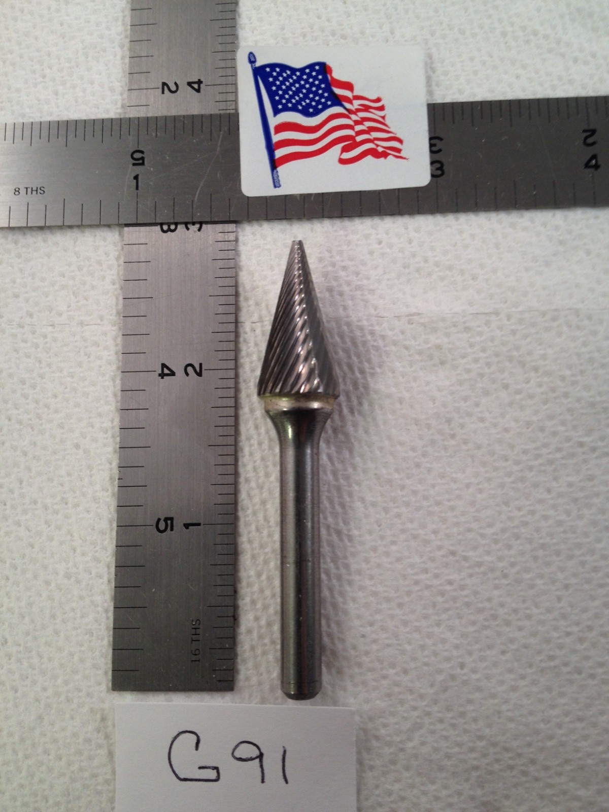 1 NEW FALCON / SGS 1/4" SHANK CARBIDE BURR SM-5 SINGLE CUT. CONE SHAPE (G91)