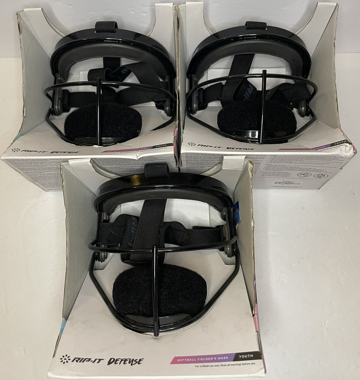Lot of 3 RIP IT Defense Youth Softball Fielder's Mask- FREE SHIPPING