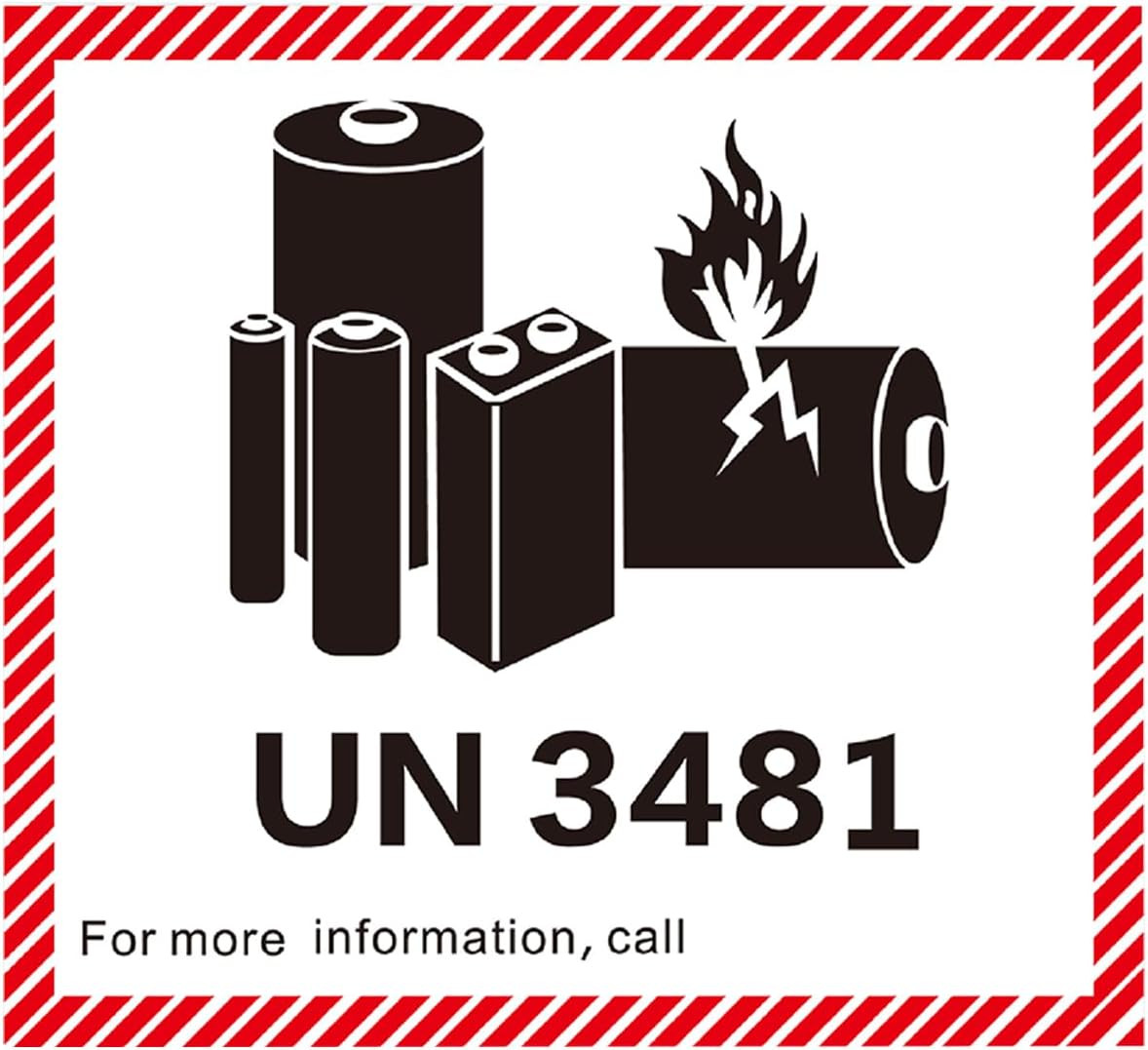 100pcs Lithium Ion Battery Transport Caution Warning Labels 4.7" x 4.3" Adhes...