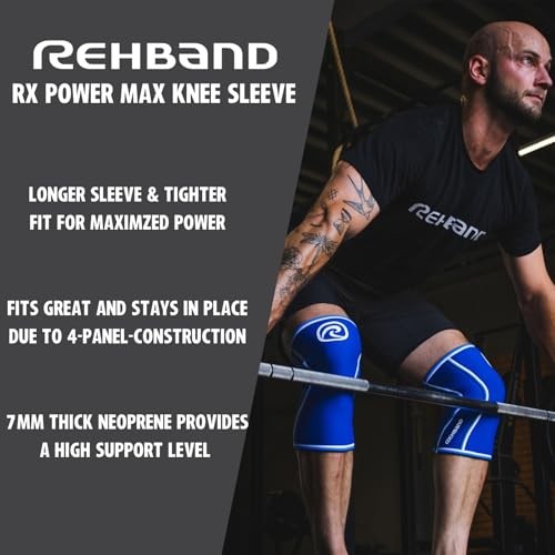 7mm Power Max Knee Compression Sleeve for Strength X-Small Blue - 1 Pair