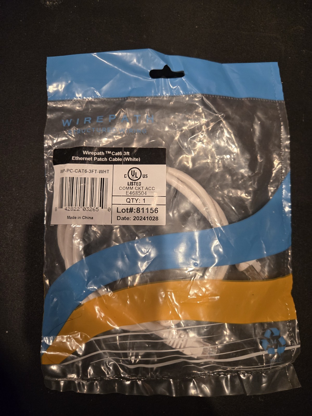 Wirepath 2ft Cat6 Ethernet Patch Cable