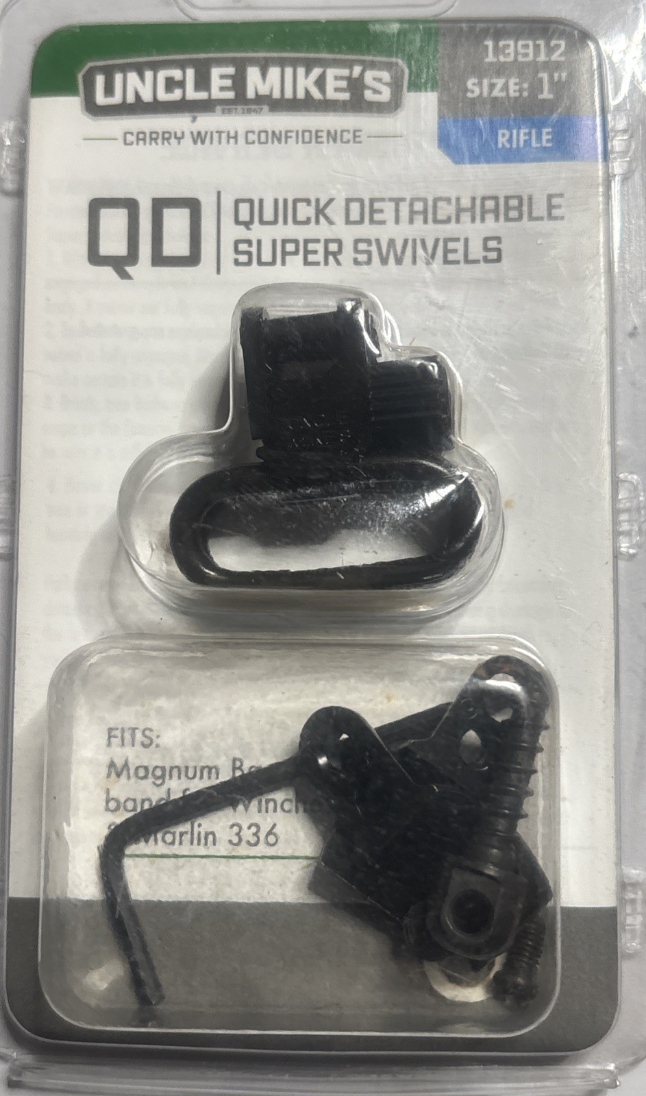 Uncle Mike's 13912 QD 1” Super Swivels,  Guns w/ .630-.675″ Mag Tubes or Barrel