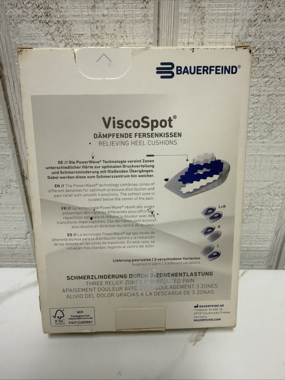 ViscoSpot Bauerfeind Relieving Heel Cushions Size 2 Men 8-12.5