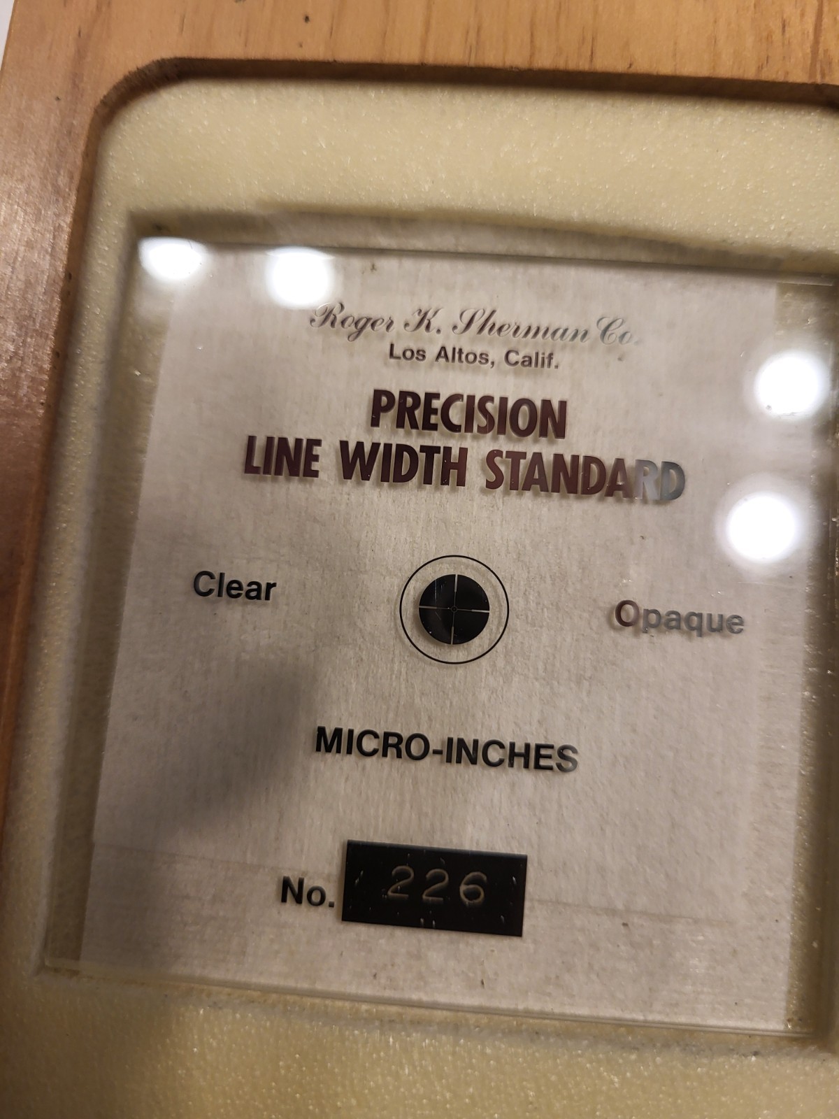 Roger K. Sherman Precision Line Width Standard LWS200/500T w/Cal Certificate