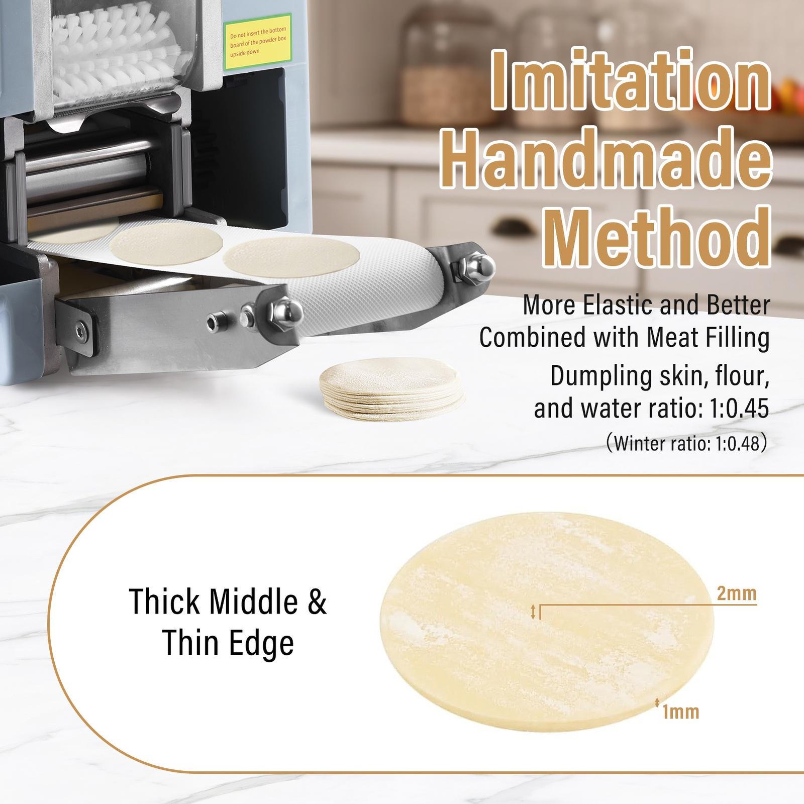 110V Automatic Dumpling Skin Machine Dumpling Wrapper Maker 50-60 Pieces/Min