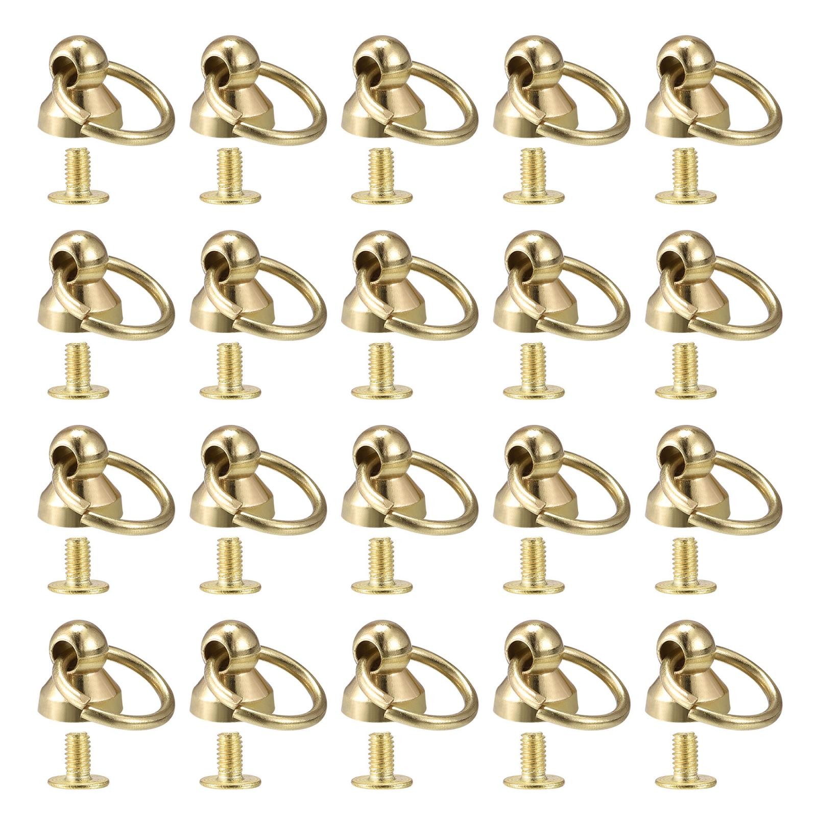 0.47" Toroidal Joint Button Pin Rivets Gold Screw 20 Pcs
