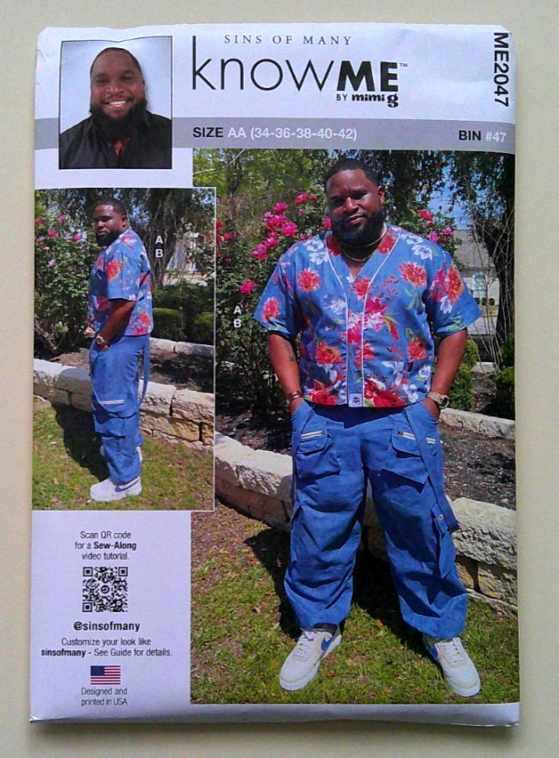 Shirt Jogger Pants Sins of Many pattern 2047 size 34 36 38 40 42 UNCUT
