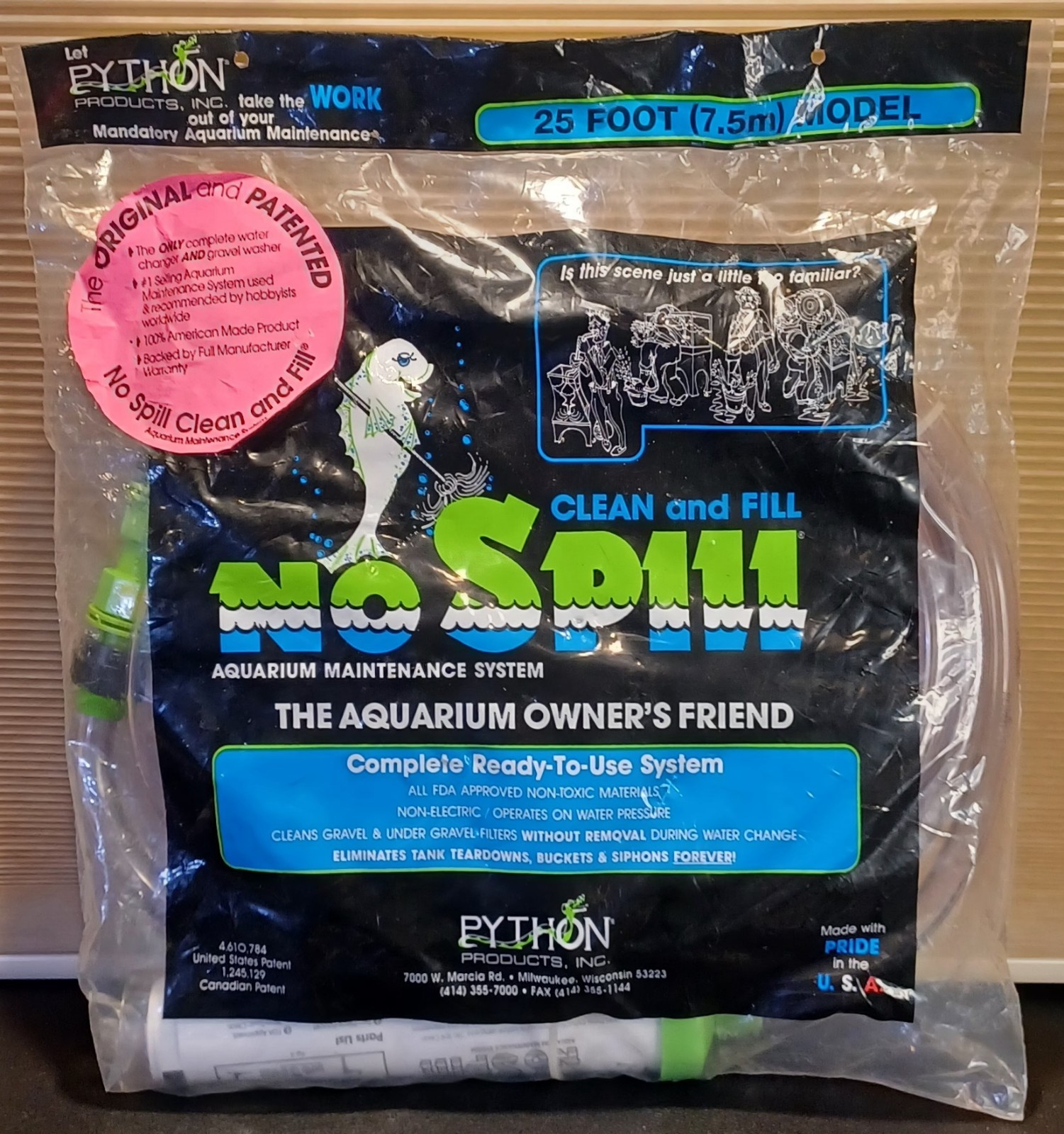 Python Products No Spill Clean & Fill Aquarium Water Gravel Cleaner 25' Kit *NIP