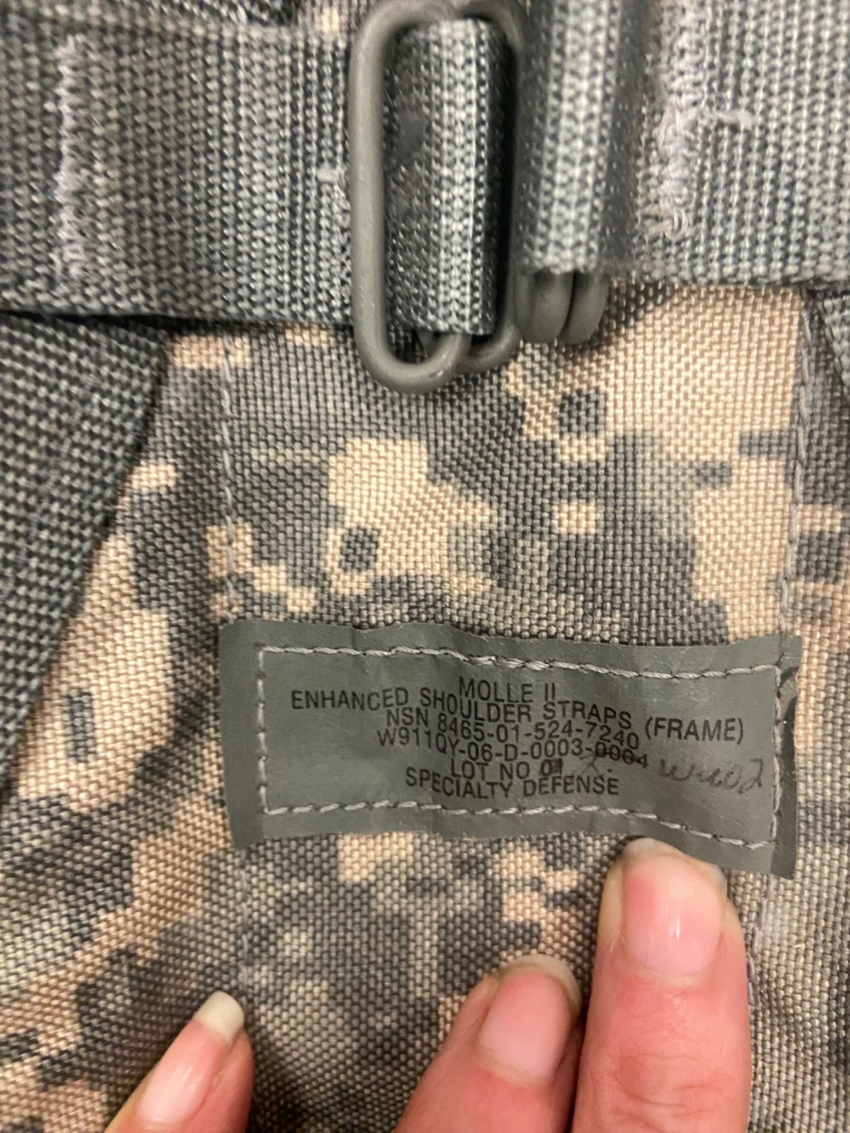 Molle II Rucksack Enhanced Shoulder Straps ACU
