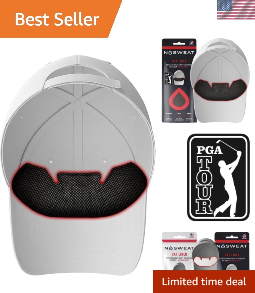 Golf Hat Sweat Liner | PGA Tour Licensed | Prevents Stains & Odor | Made in T...