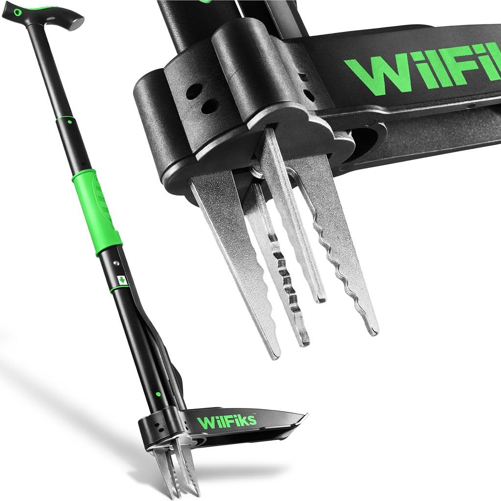 Weed Puller Tool with Long Adjustable Handle (36", 40", & 45"), Green