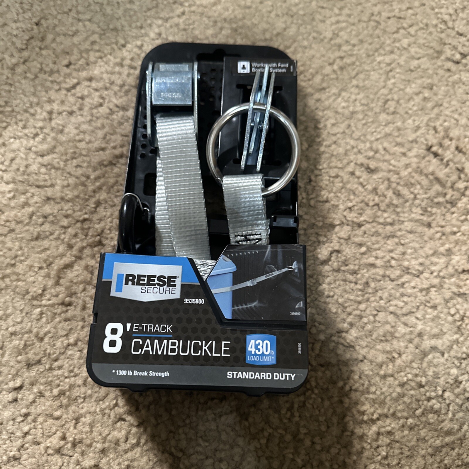 REESE 8' CAMBUCKLE TIE DOWN NEW E-TRACK FORD BOXLINK SYSTEM 9535800 STANDARD.