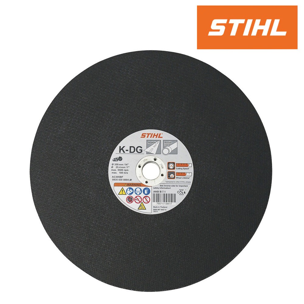 Genuine OEM Stihl 0835 030 8001  14" Abrasive Asphalt Ductile Wheel