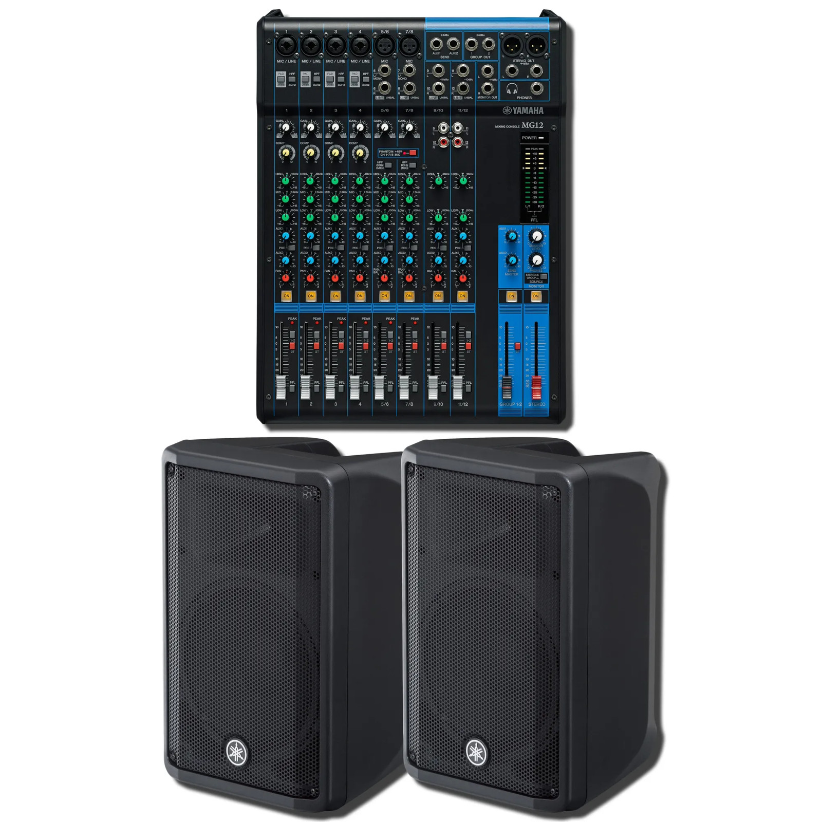 Yamaha MG12 12-Channel Analog Mixing Console with 2x DBR10