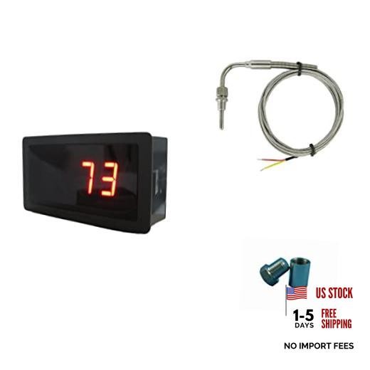 Red LED Gauge with Exhaust Gas Temperature EGT Sensors & Weld Bund Combo Kit