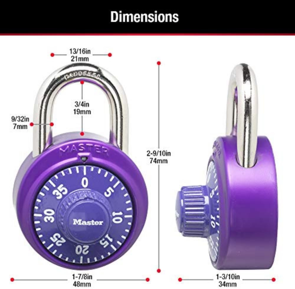 Combination Lock, Indoor Locker and Gym Lock with Preset Combinatio