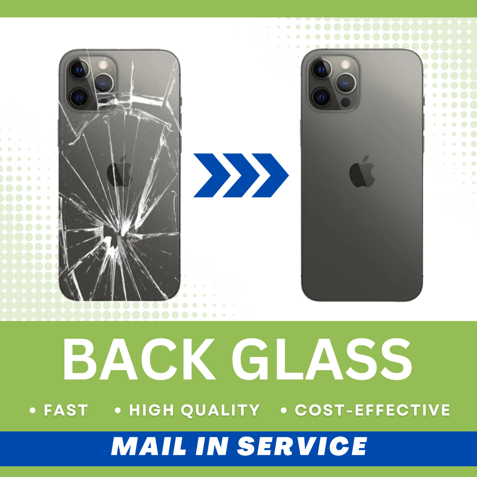 iPhone 15/15+Back Glass Repair Service Fast Mail In