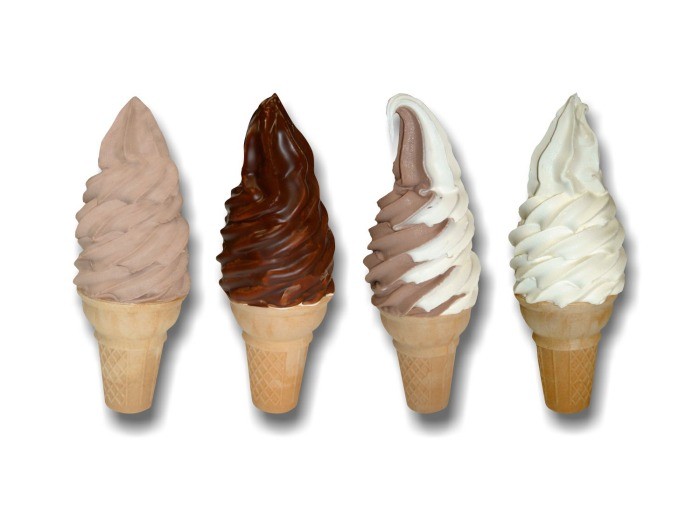 4 Assorted Soft Serve Cone 6'' Menu Decals for Ice Cream Truck  Parlor Menu Sign